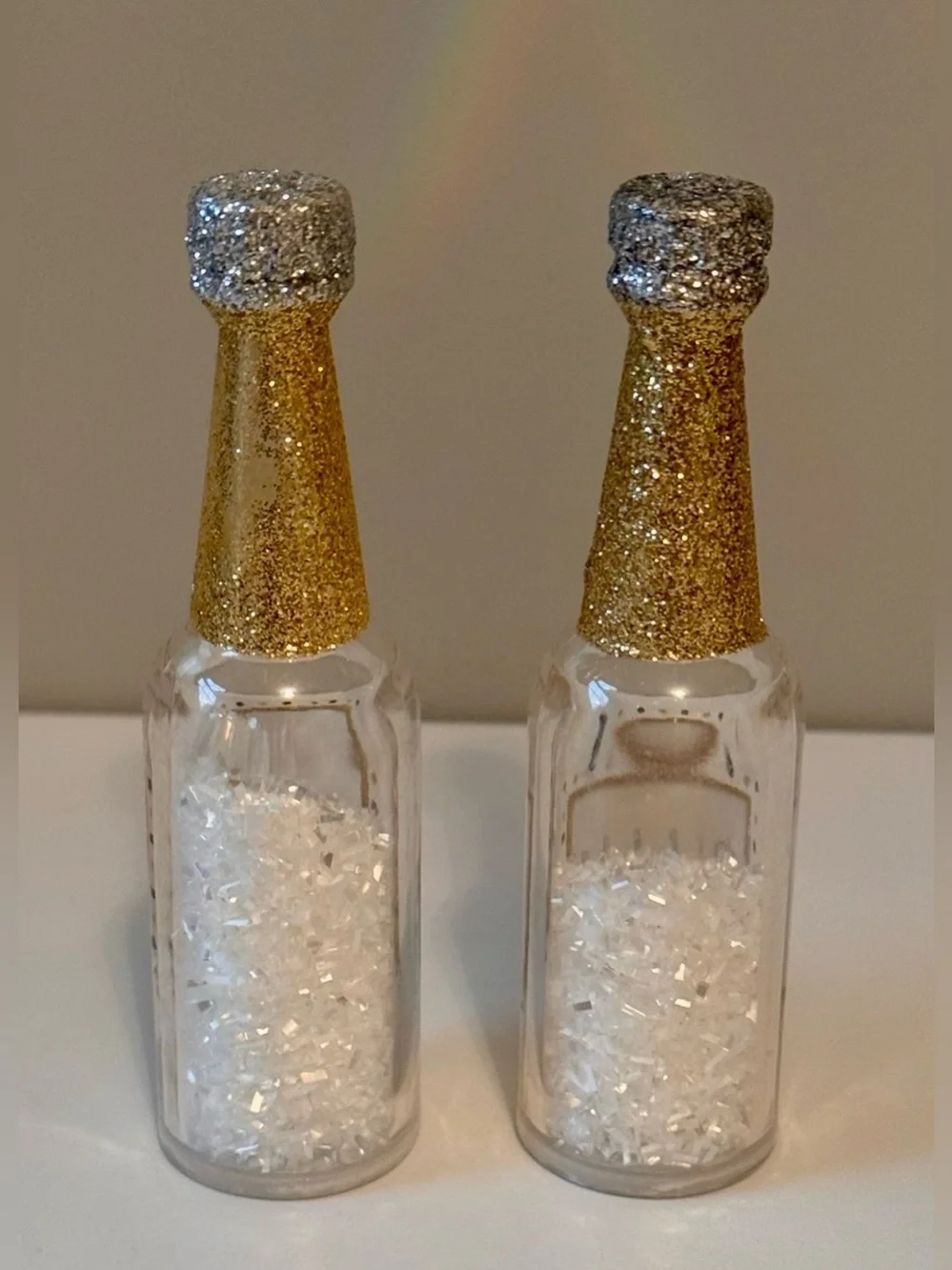 New Years Eve Ashland Bubbly Gold Glitter Mini Champagne Bottles Party Decor